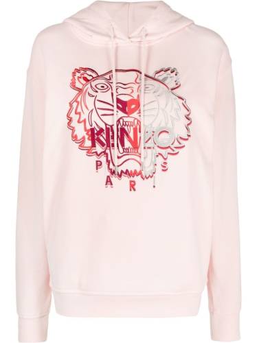 signature tiger-embroidered cotton hoodie